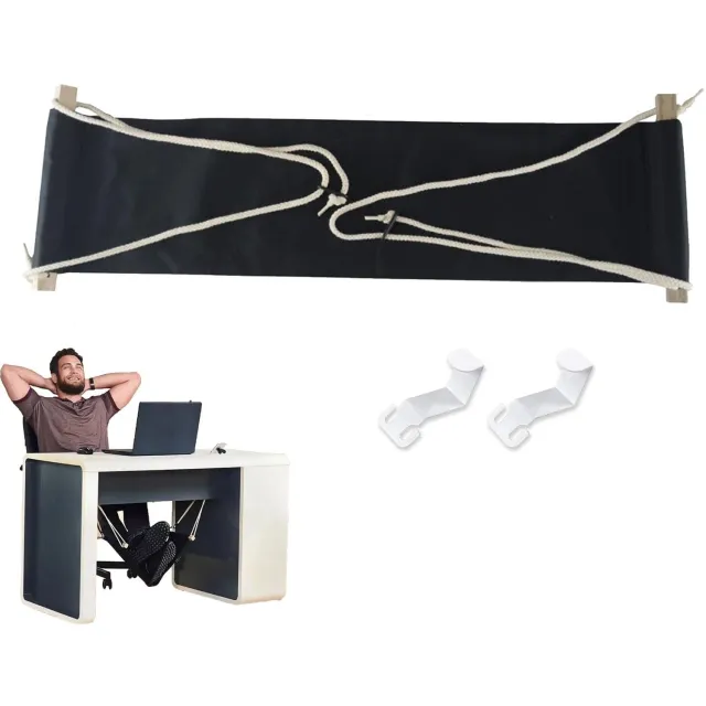 Warmara Ergonomische voetensteun - Voethangmat - Vliegtuig voetensteun - Met houten ophangstangen - 120cm x 65cm x 12cm Niet gespecificeerd