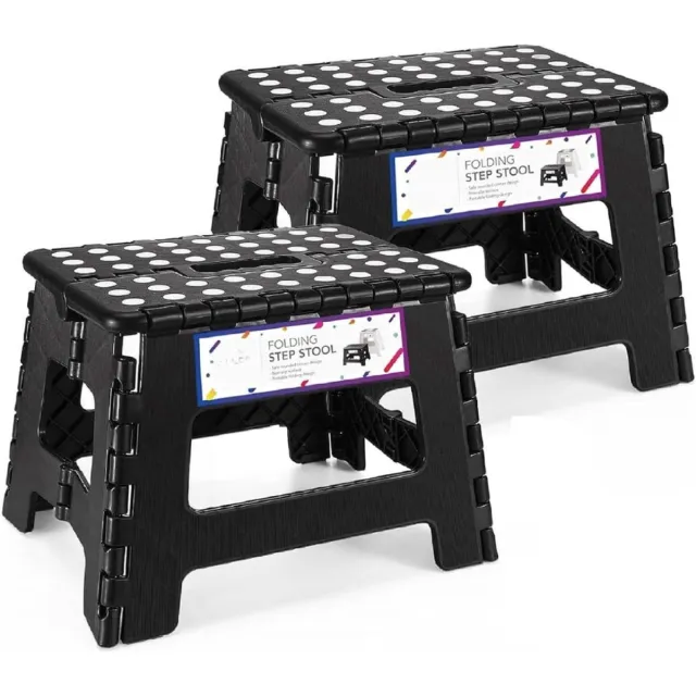 Imperatoris Opvouwbare Kruk - Opvouwbare Stoel - Inklapbare Kruk - Campingstoel - Visstoel - Kunststof - 23 cm Hoog - 136 kg Draagkracht - Zwart - 2 Stuks - van Imperatoris