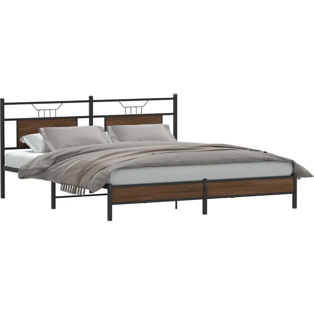 vidaXL Bedframe zonder matras bewerkt hout bruin eikenkleur 183x203 cm