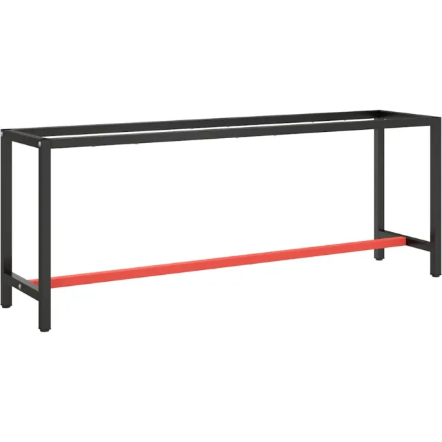 vidaXL Werkbankframe 210x50x79 cm metaal matzwart en matrood