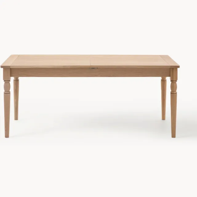 Gallery Direct Uitschuifbare houten eettafel Eton, handgemaakt, 180 - 230 x 95 cm Bruin