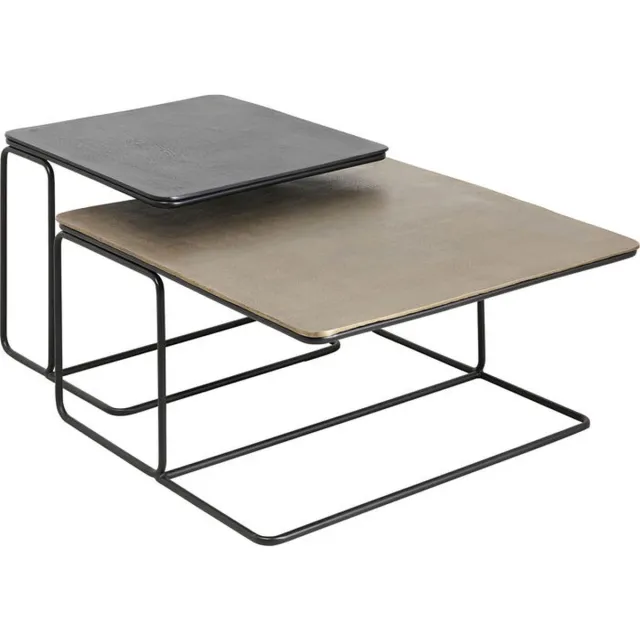 Kare Salontafel Diego (Set van 2) Zwart