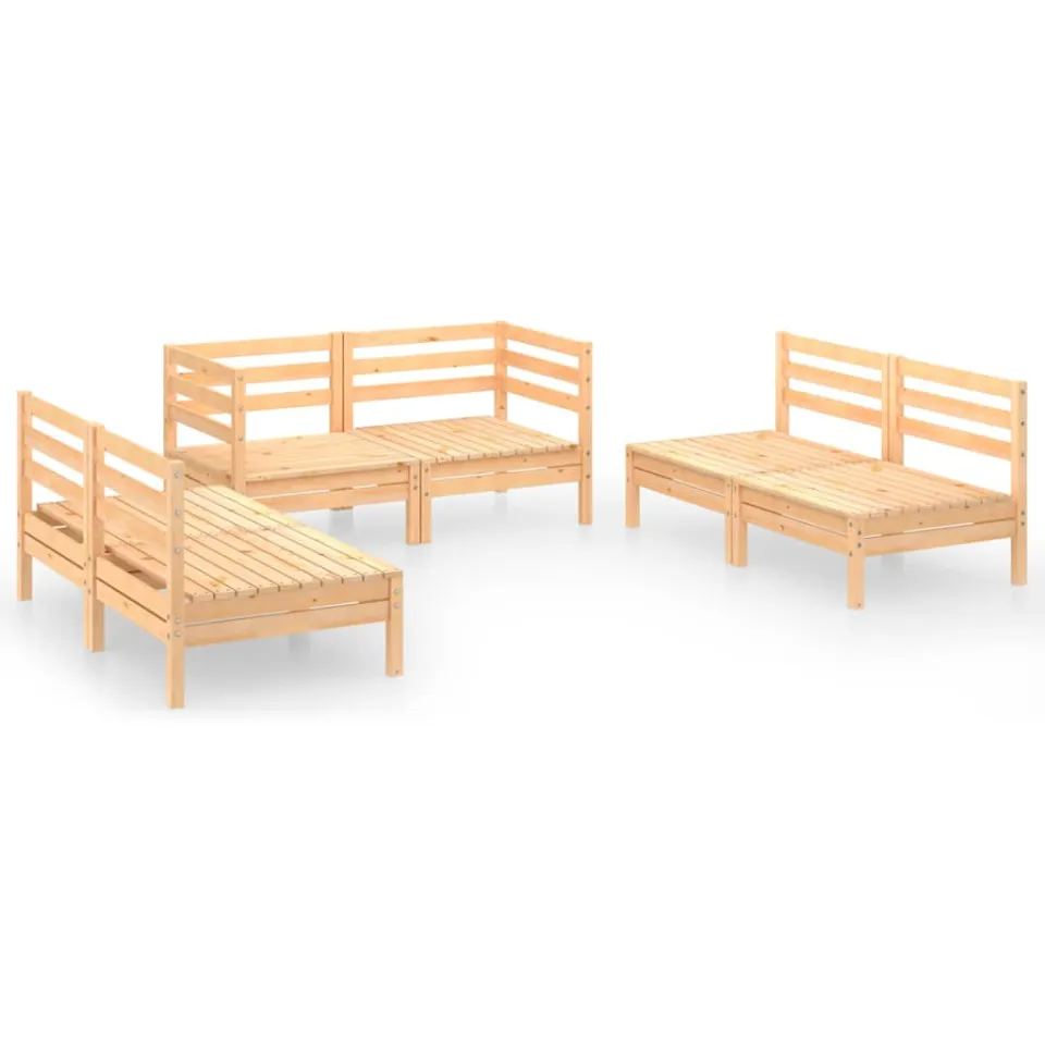 vidaXL 6-delige Loungeset massief grenenhout bruin, foto 3