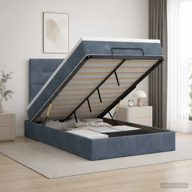 vidaXL Ottoman bed met matras Donkergrijs 120 x 190 cm Fluweel