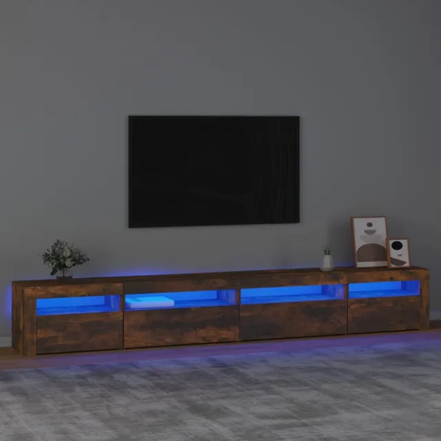 vidaXL Tv-meubel met LED-verlichting 270x35x40 cm gerookt eikenkleurig, foto 2