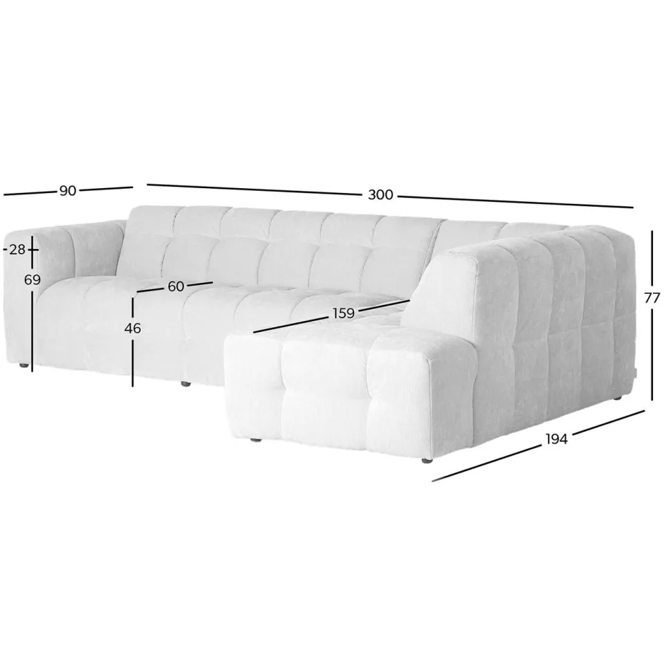 NOUS Living hoekbank Lina hoek rechts - beige