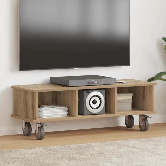 vidaXL TV-standaard 100 x 35 x 35 cm Artisan Eiken Bewerkt hout Bruin