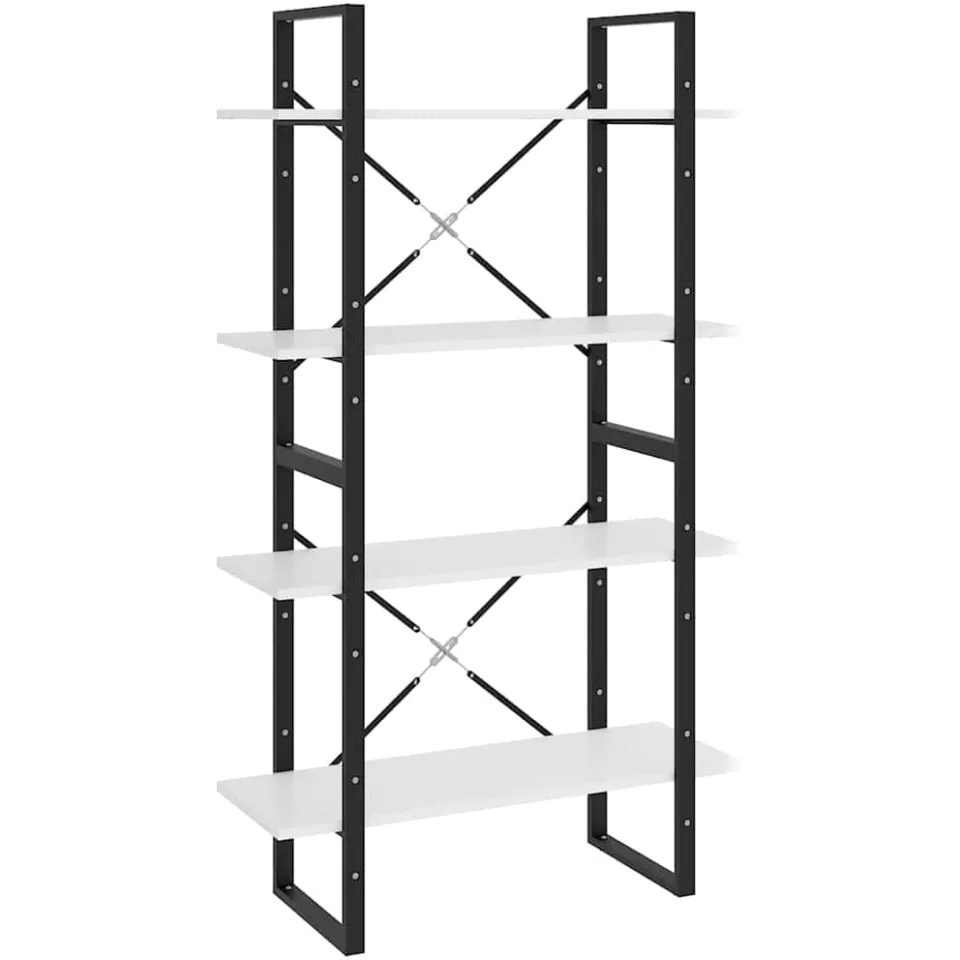 vidaXL Boekenkast met 4 schappen 80x30x140 cm bewerkt hout wit