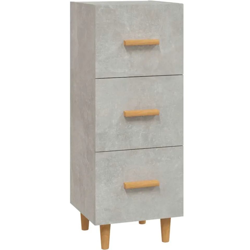 vidaXL Dressoir 34,5x34x90 cm bewerkt hout betongrijs grijs