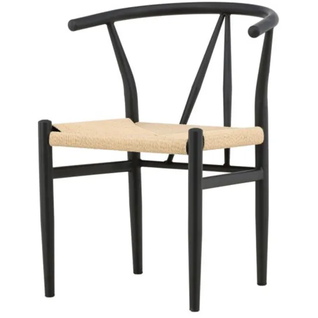 Svea Carvalho eetkamerstoel - rattan - zwart