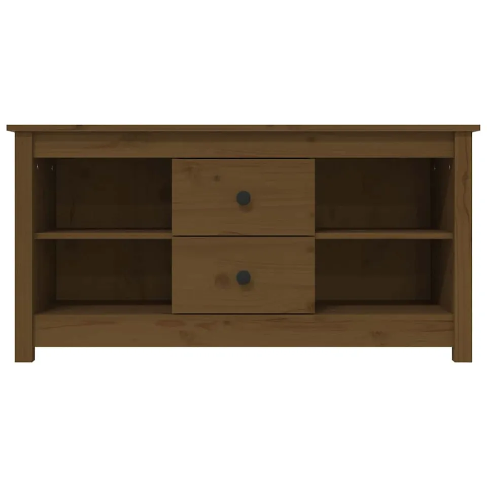 vidaXL Tv-meubel 103x36,5x52 cm massief grenenhout honingbruin bruin, foto 4