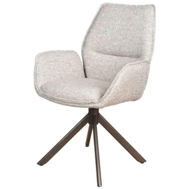 Moods Collection Eetkamerstoel London draaibaar Venus anodic bruin - Be great nature 01 Beige