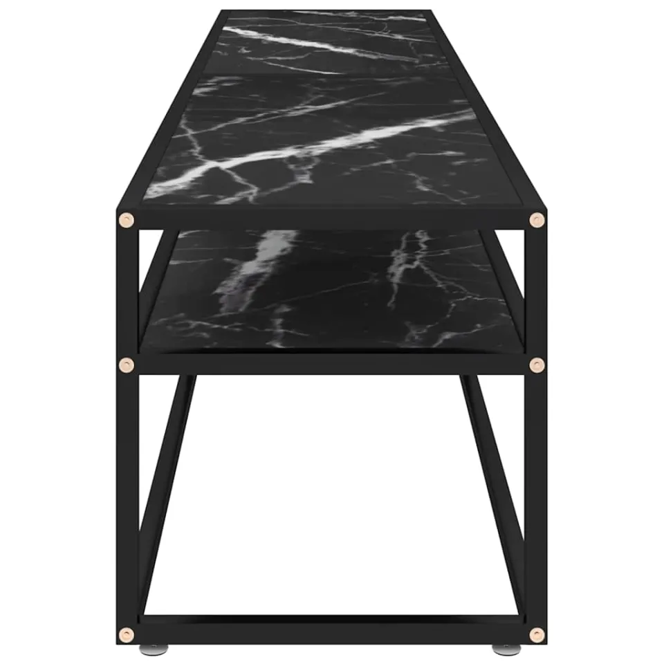 vidaXL Tv-meubel 180x40x40,5 cm gehard glas zwartmarmerkleurig, foto 4