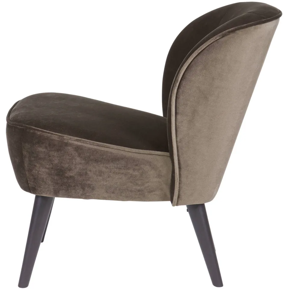 WOOOD Sara Fauteuil - Velvet - Donkerbruin - 71x59x70, foto 4