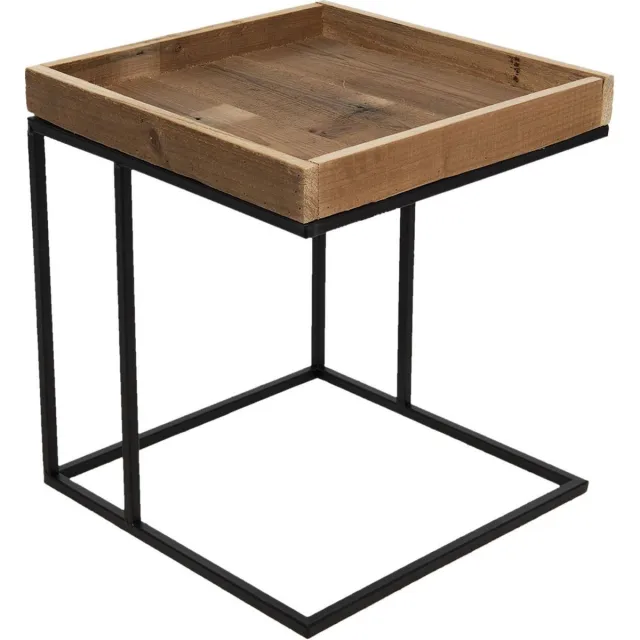 Clayre & Eef Bijzettafel 40x40x45 cm Zwart IJzer