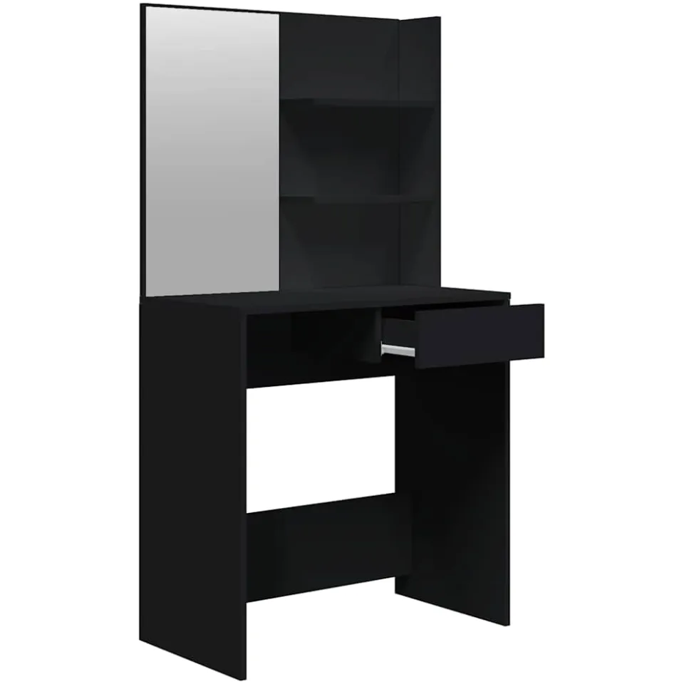 vidaXL Kaptafelset 74,5x40x141 cm zwart