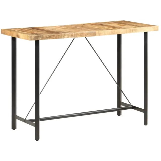 vidaXL Bartafel - 150x70x107 - cm - ruw - mangohout bruin en zwart