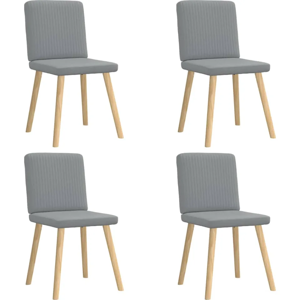vidaXL Eetkamerstoelen 4 st stof lichtgrijs grijs, foto 3
