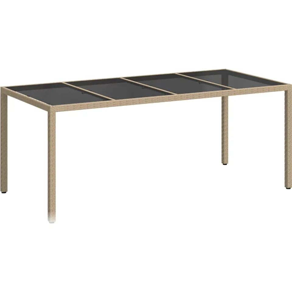 vidaXL Tuinstafel Beige poly rattan, foto 3
