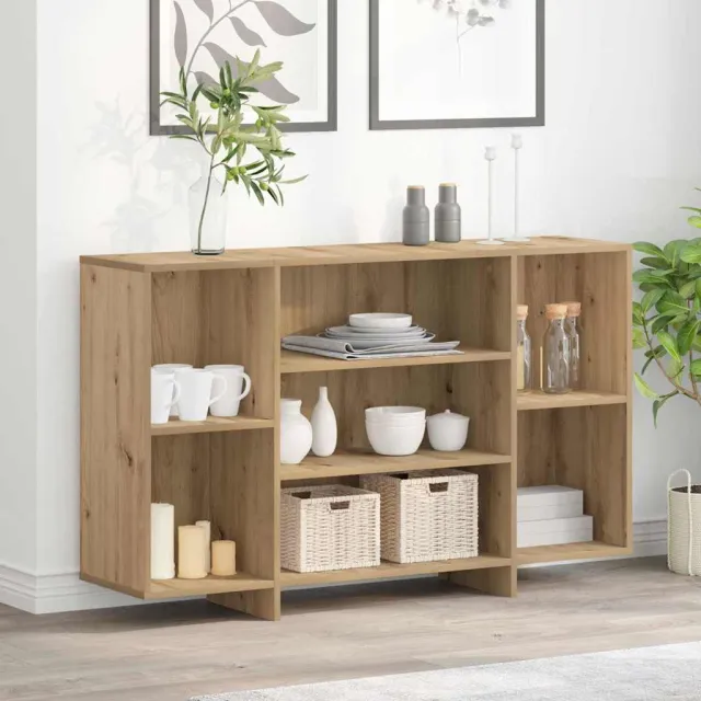 vidaXL Dressoir Artisan Eiken 120 x 30 x 75 cm Bewerkt hout Bruin