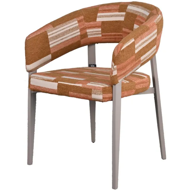 DÉJA Living Eetkamerstoel Malmö - Terracotta/Greige Stof - Set van 2