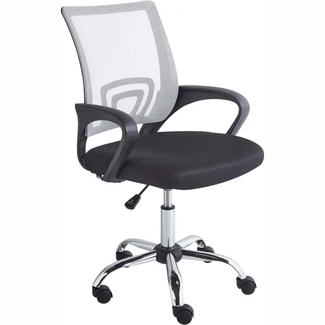 Beliani SOLID - Bureaustoel - Zwart/Wit - Polyester