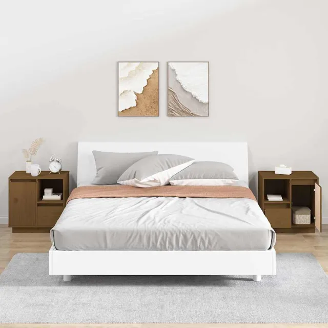 vidaXL Nachtkastjes 2 st 50x34x50 cm massief grenenhout honingbruin bruin, foto 2
