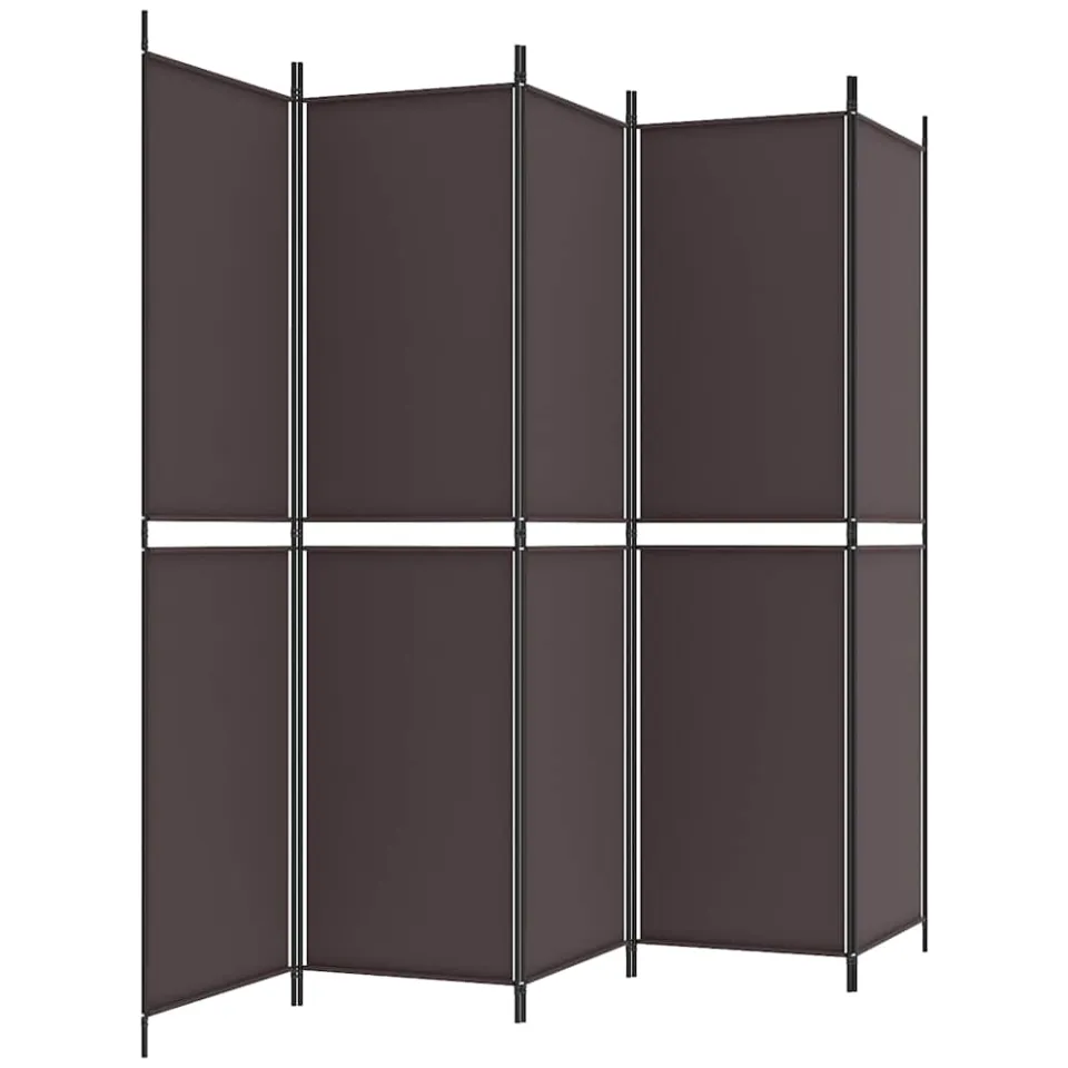 vidaXL Kamerscherm met 5 panelen 250x200 cm stof bruin, foto 4