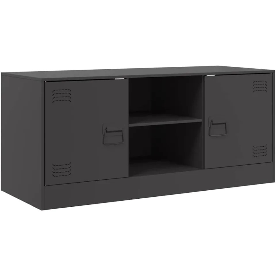 vidaXL Tv-meubel 99x39x44 cm staal zwart