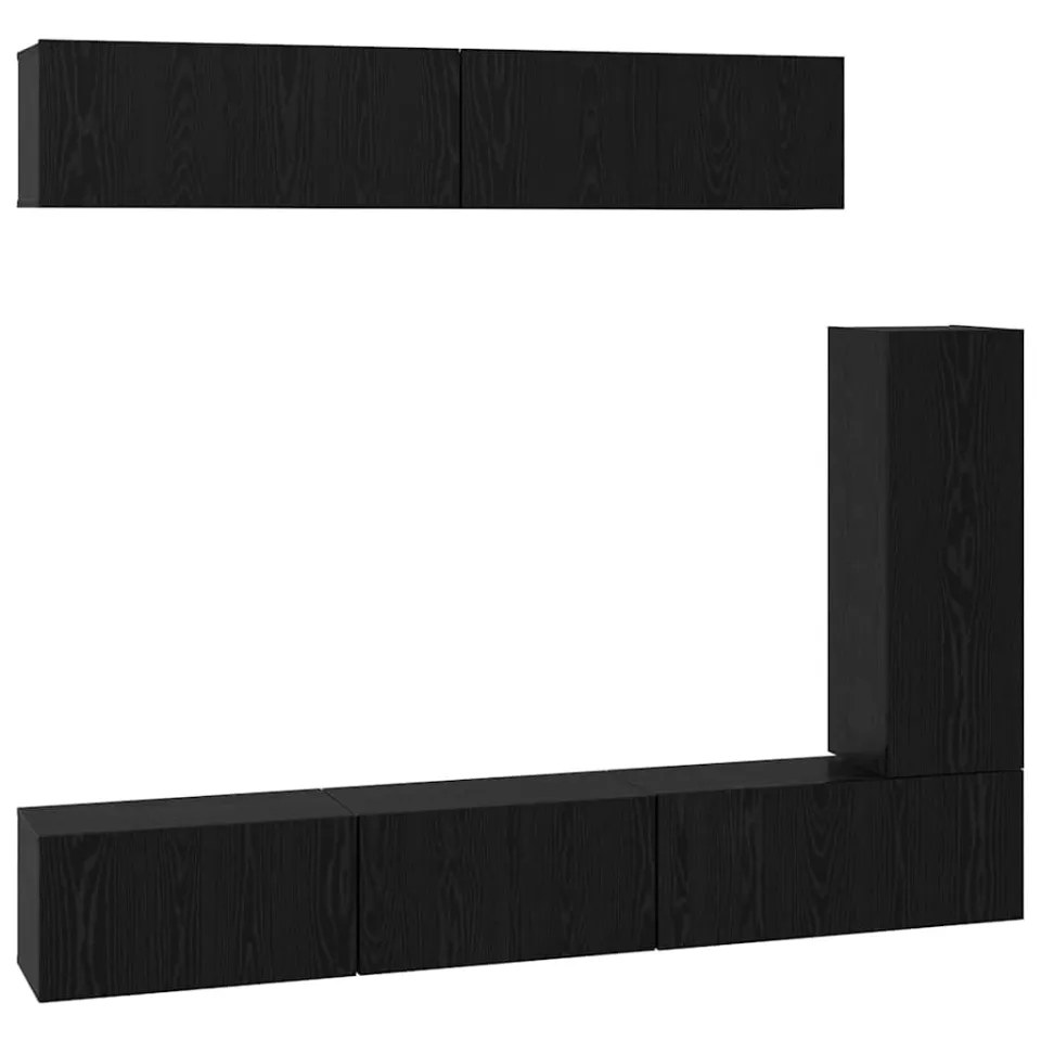 vidaXL TV Cabinet Set 6 st 30,5 x 30 x 90 cm Zwart Eiken, foto 3
