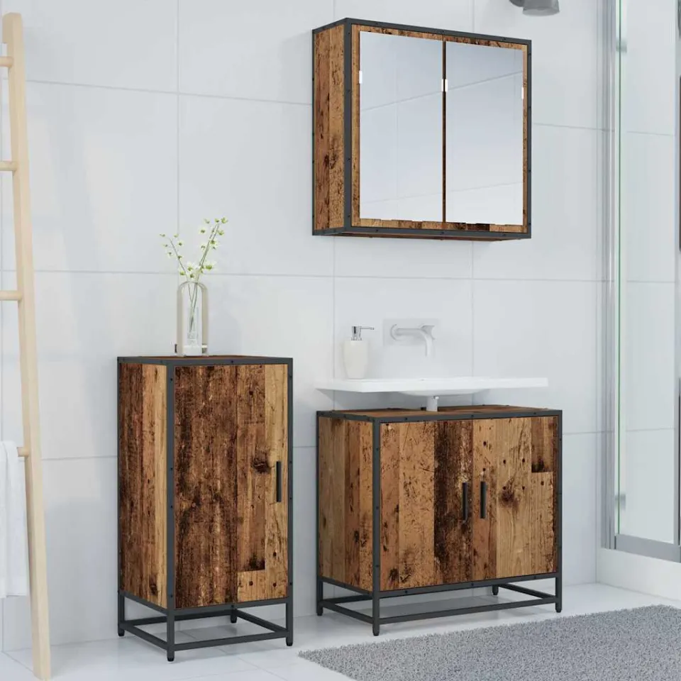 vidaXL Dressoir Oudhout 35,5 x 35 x 76 cm bruin, foto 4