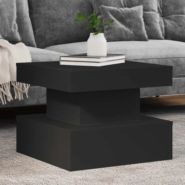 vidaXL Salontafel met LED-verlichting 50x50x40 cm zwart, foto 2