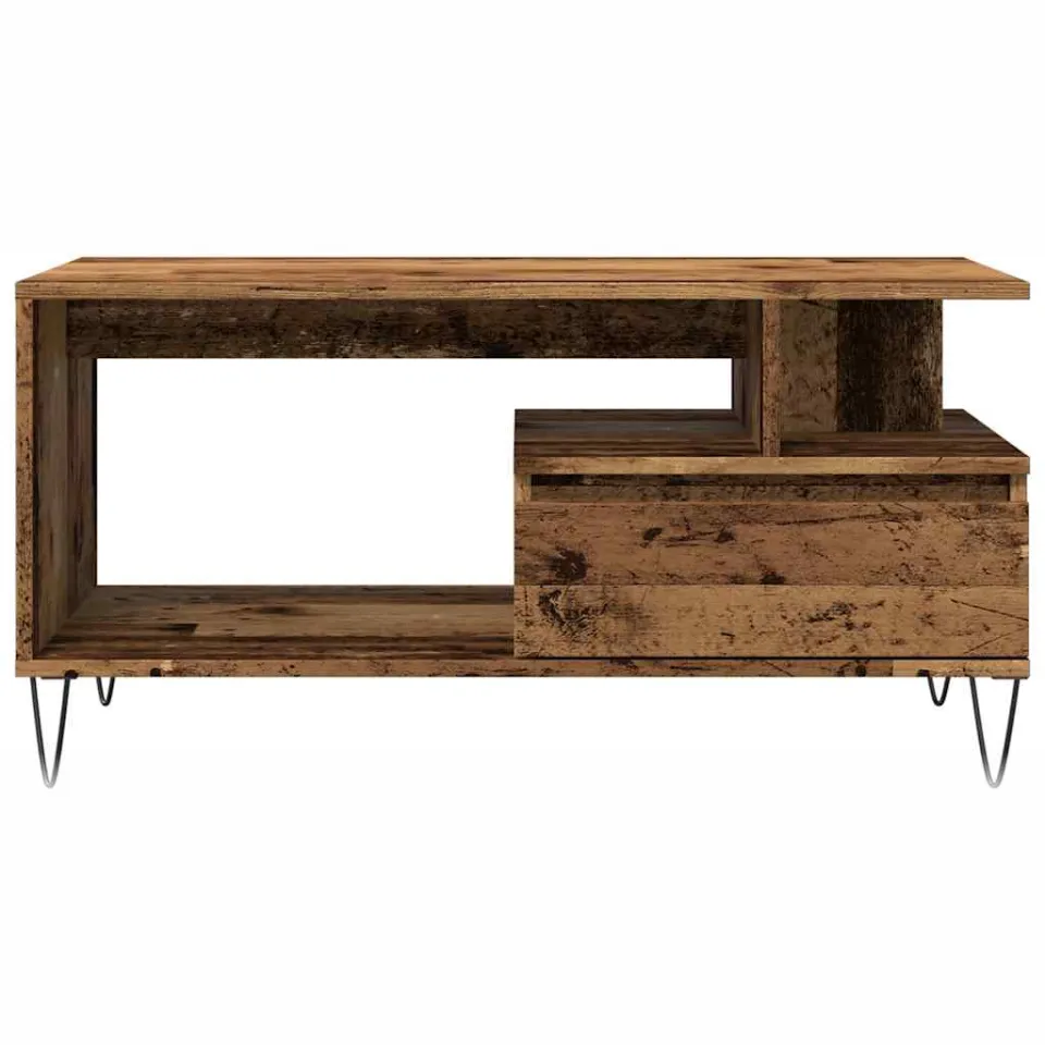 vidaXL Salontafel 90x49x45 cm bewerkt hout oud houtkleurig bruin, foto 3
