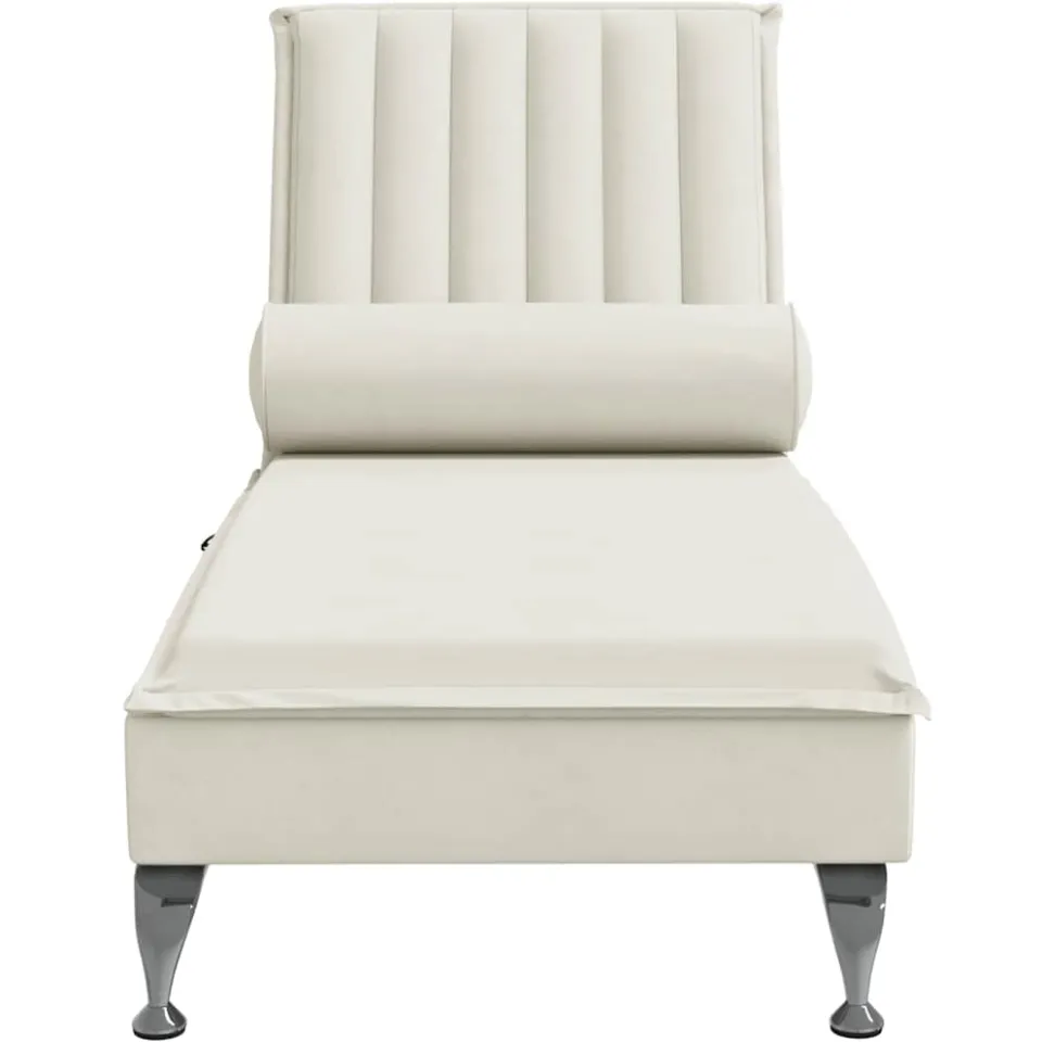 vidaXL Massage chaise longue met bolster fluweel roze, foto 4