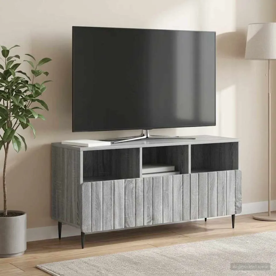 vidaXL TV-kast met lade Grijs sonoma 102 x 34,5 x 50 cm Bewerkt hout, foto 4