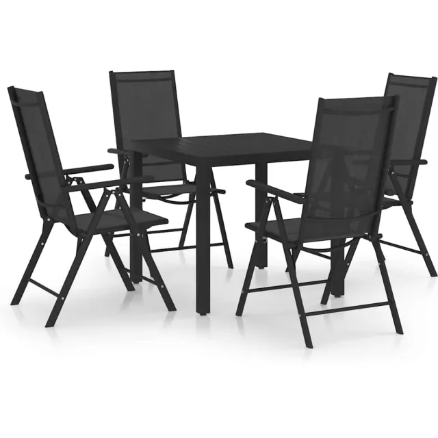 vidaXL 5-delige Tuinset aluminium zwart, foto 2