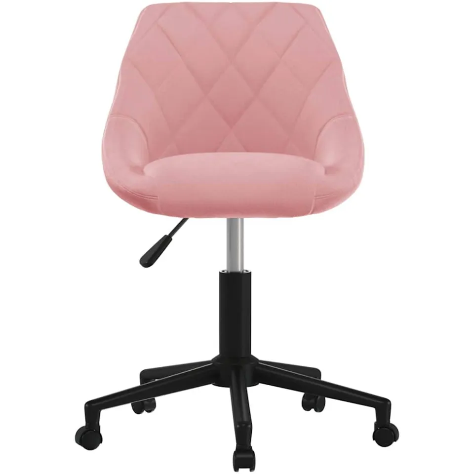 vidaXL Eetkamerstoel draaibaar fluweel roze, foto 2