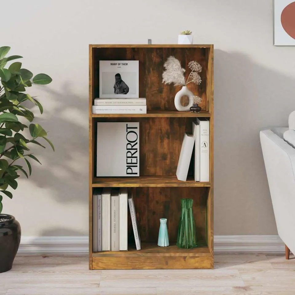 vidaXL Boekenkast 60x24x109 cm bewerkt hout gerookt eikenkleurig, foto 4