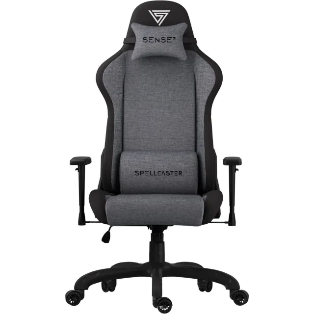 SENSE7 Spellcaster FUKU - Ergonomische Gaming Stoel - Bureaustoel Stof - Ademend - Belastbaar tot 120kg - Zwart/Grijs