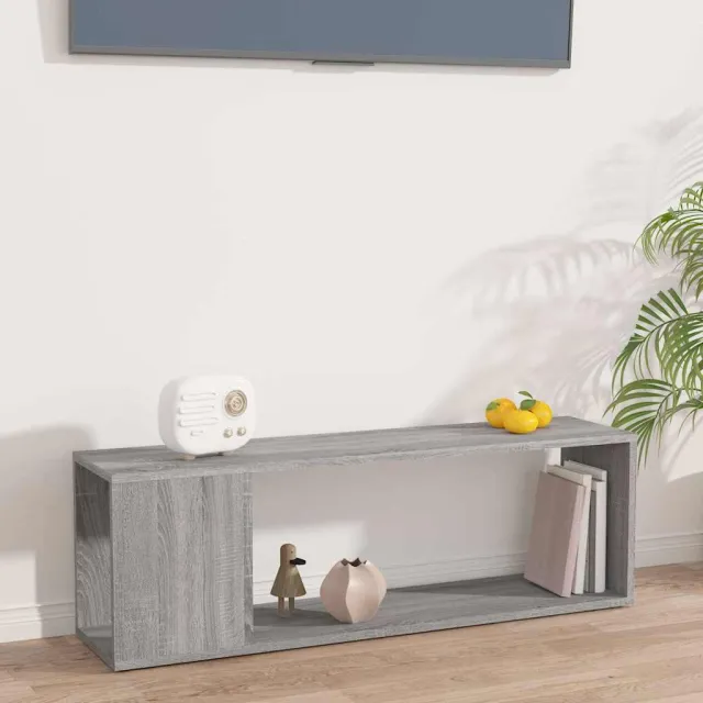 vidaXL Tv-meubel 100x24x32 cm bewerkt hout grijs sonoma eikenkleurig, foto 2