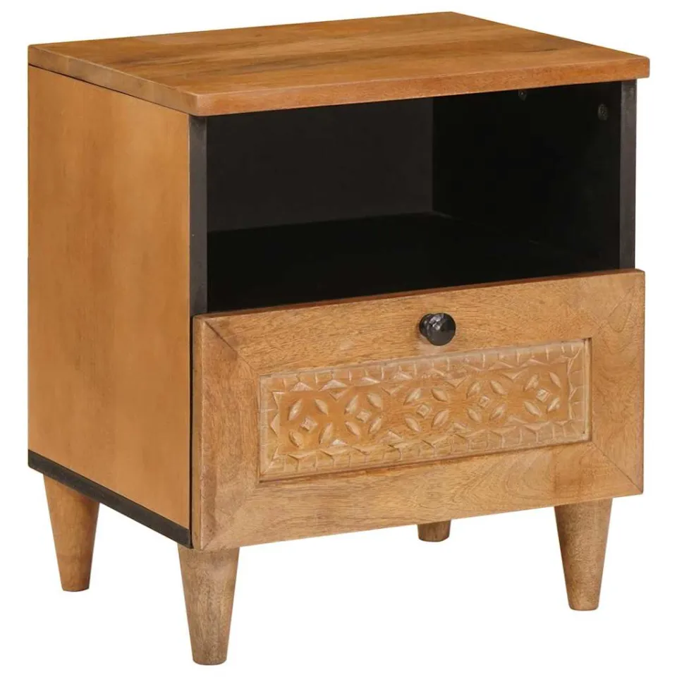 vidaXL Nachtkastje 2 st Licht Bruin 40 x 33 x 46 cm Bewerkt hout, foto 3