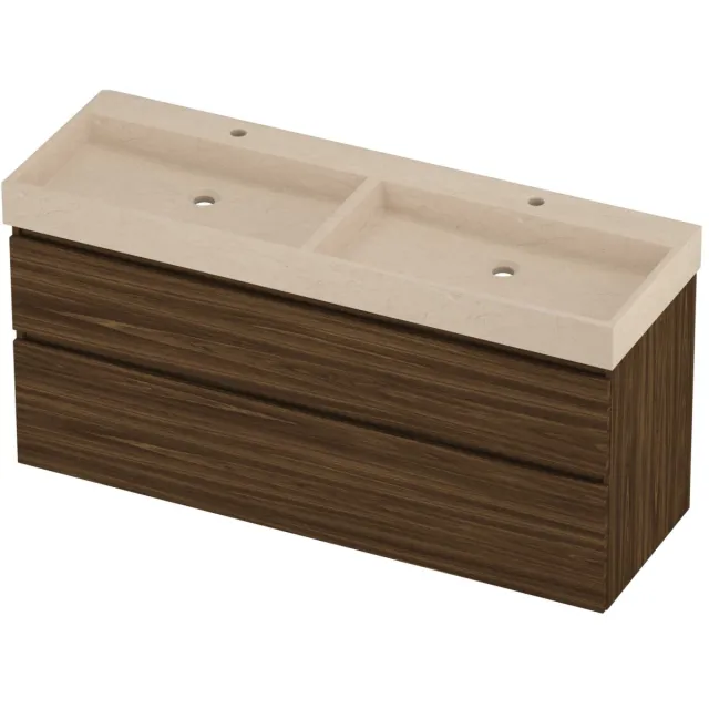 Proline Evoli Badmeubelset Hardsteen Loft Dubbel 140x46x70 cm Sand Stone Cabana Oak Eiken