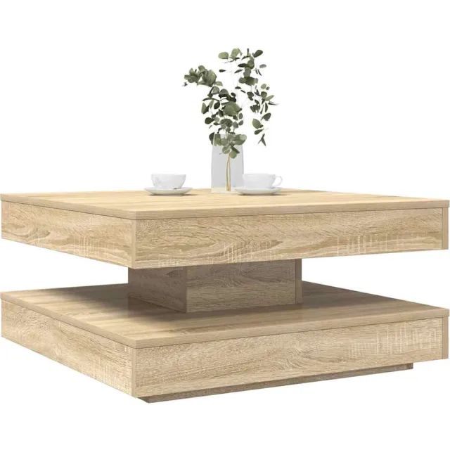 vidaXL Salontafel 360 graden draaibaar 70x70x34,5 cm sonoma eikenkleur Bruin