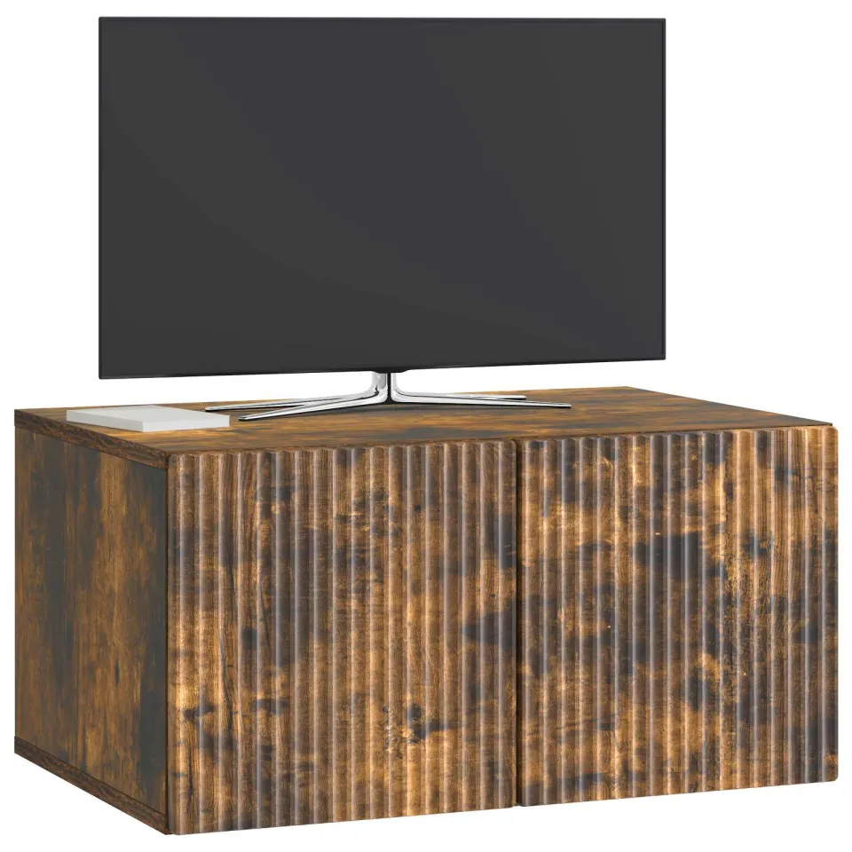 vidaXL Wandbeugel TV-kast 59,5 x 41 x 30 cm Gerookt eiken Bewerkt hout Bruin