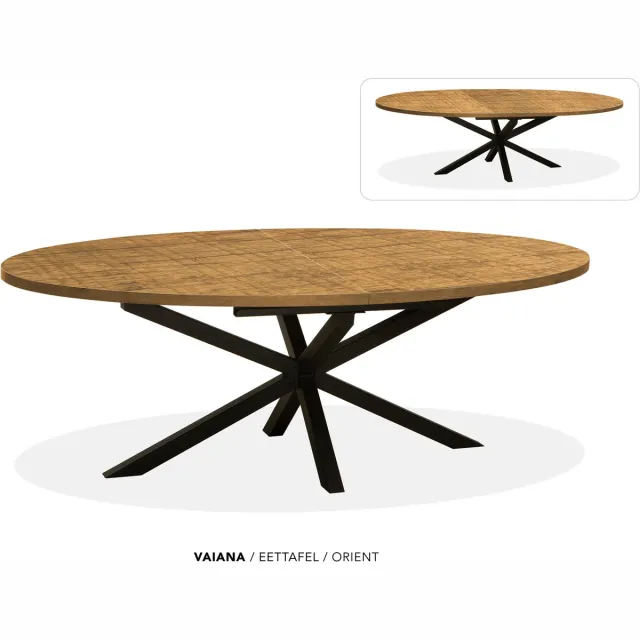 Maxfurn Ovale uitschuiftafel 200/260 | Zeer krasvast | Kleur: Orient