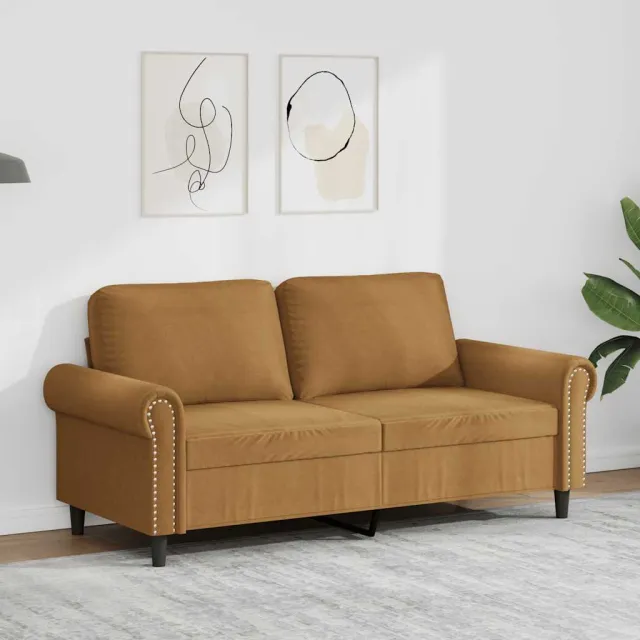 vidaXL Tweezitsbank 140 cm stof bruin
