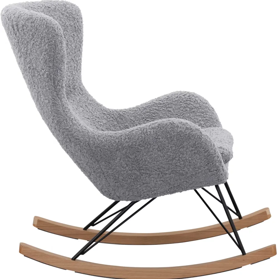 Artistiq Living Chanequa Teddy schommelstoel lichtgrijs, foto 4