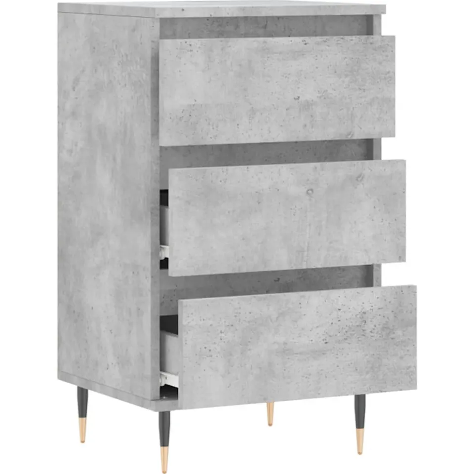vidaXL Dressoir 40x35x70 cm bewerkt hout betongrijs grijs, foto 4