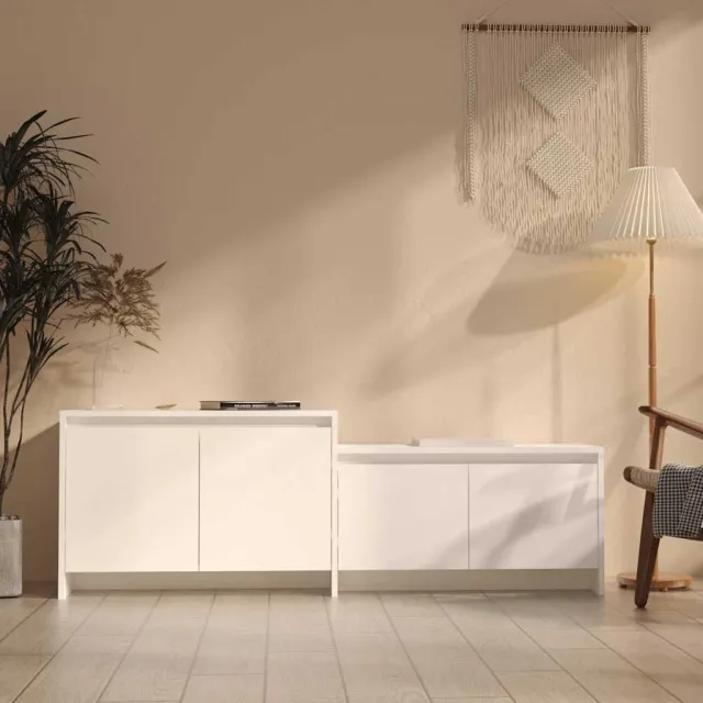 vidaXL Tv-meubel 146,5x35x50 cm bewerkt hout wit, foto 2