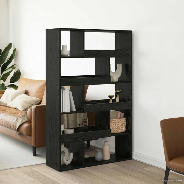 vidaXL Boekenplank 100 x 33 x 156,5 cm Bewerkt hout Zwart eiken, foto 2